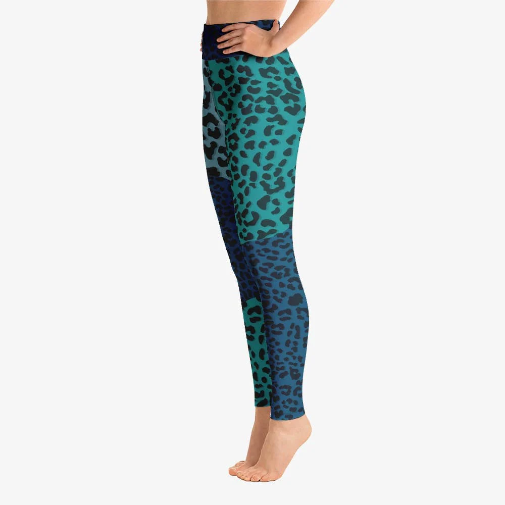 Animal Printed Leggings "FrankenCheetah" Blue/Teal - Image 5