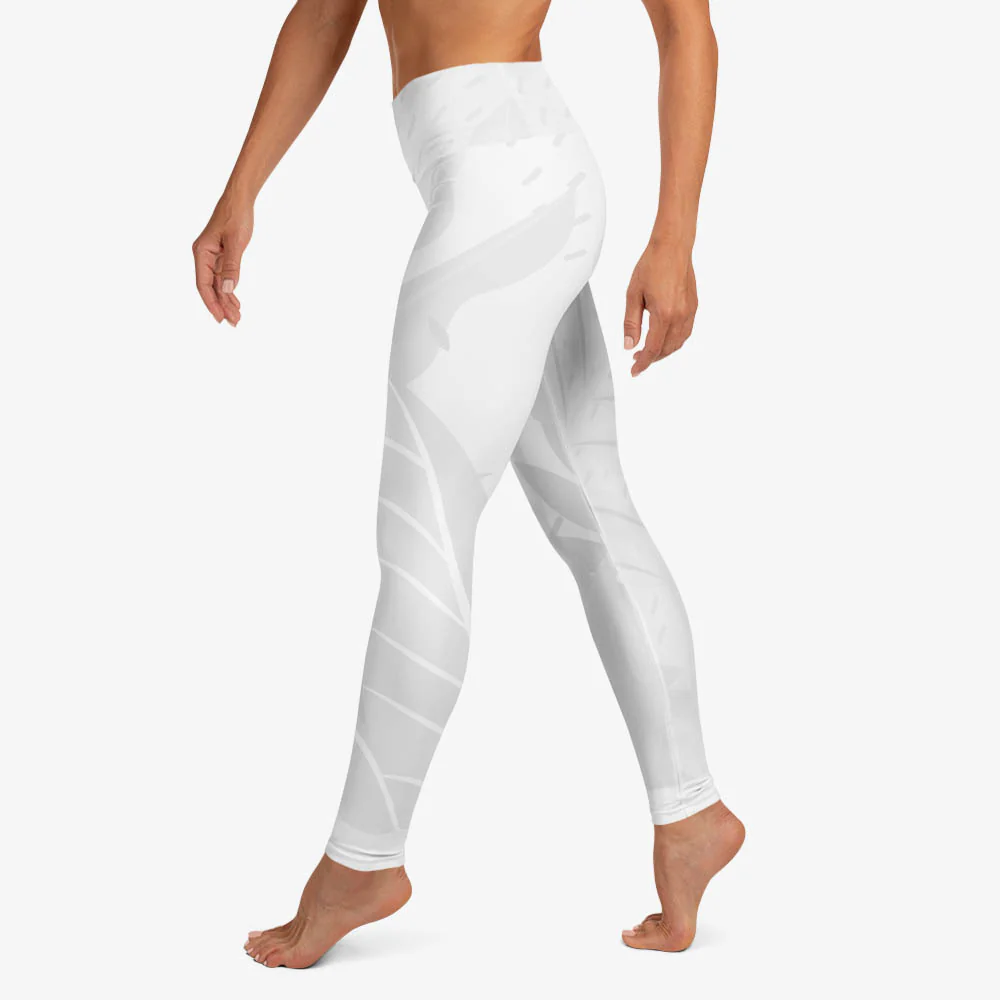 Floral Leggings "Leaves" White - Image 5