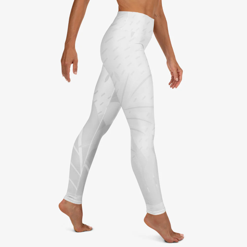 Floral Leggings "Leaves" White - Image 7